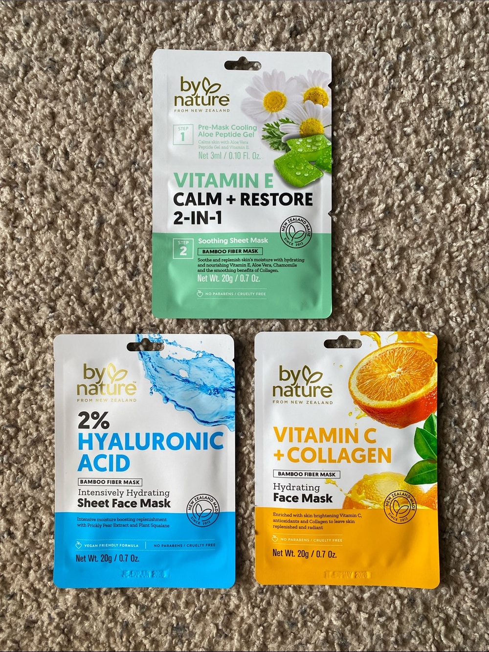 Bundle of 3 “By Nature” Face Masks